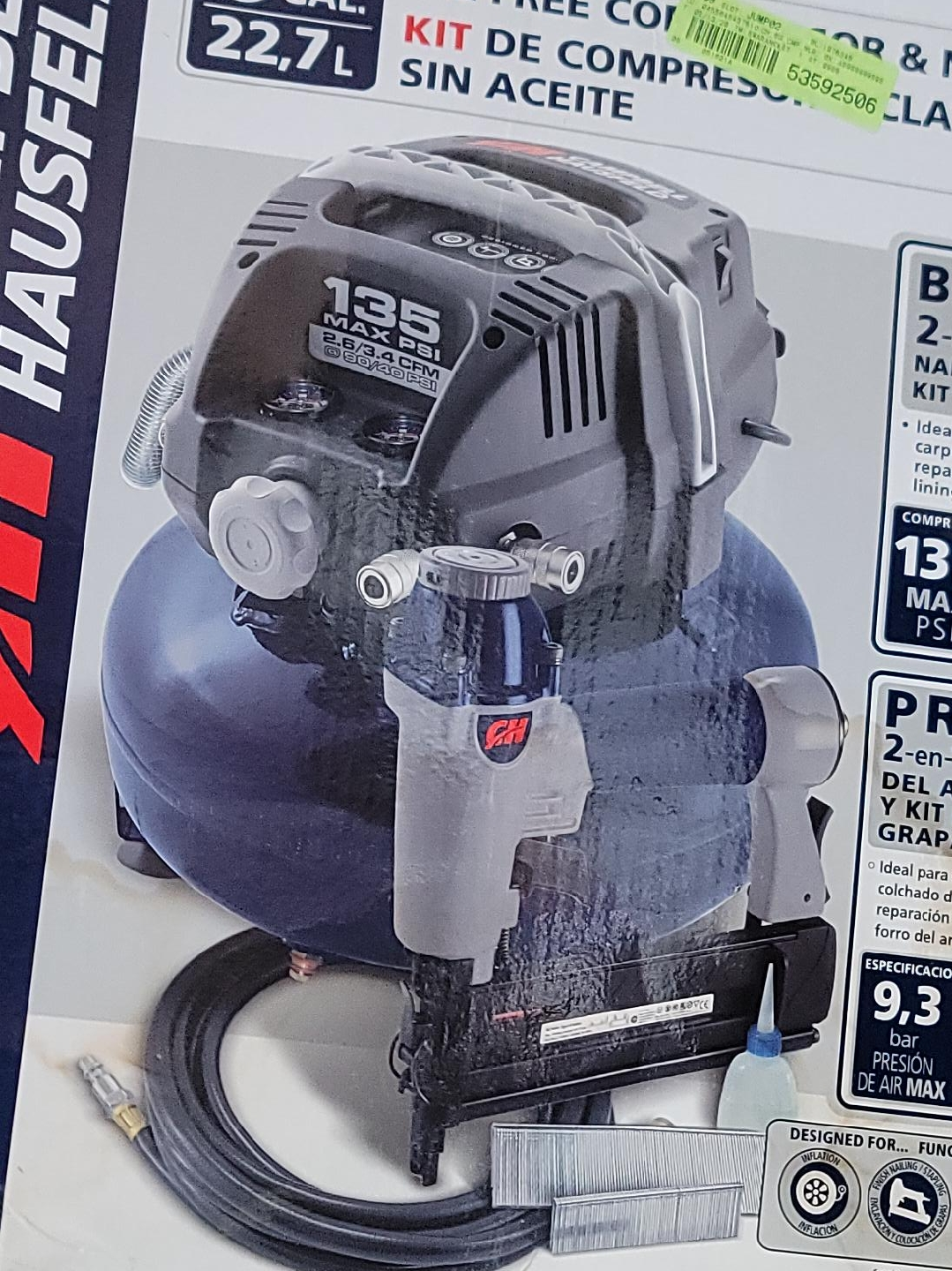 Campbell Hausfeld Air Compressor & Nailer Kit - 6 Gallon thumbnail