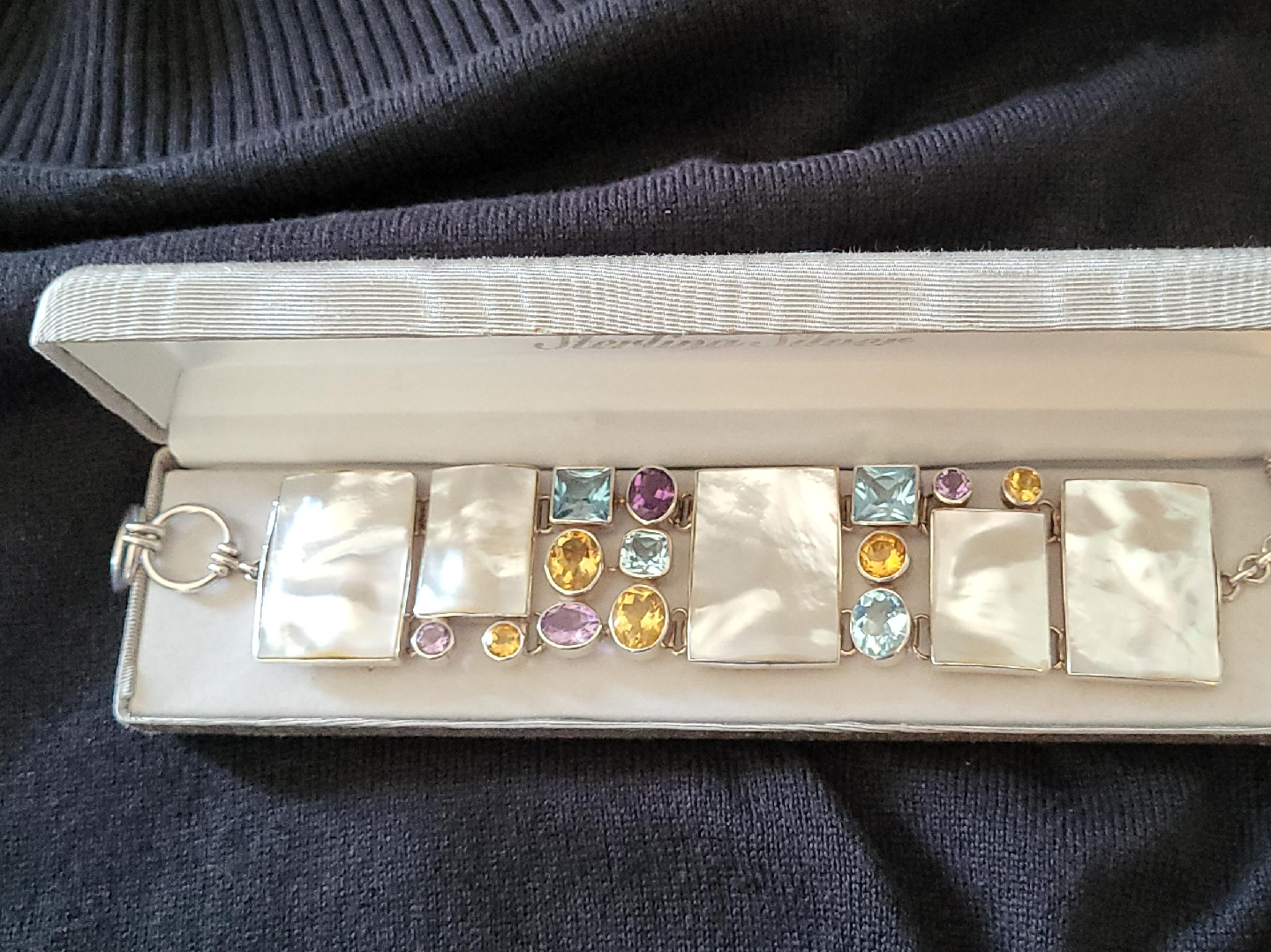 Sterling Silver Bracelet with Gemstones thumbnail