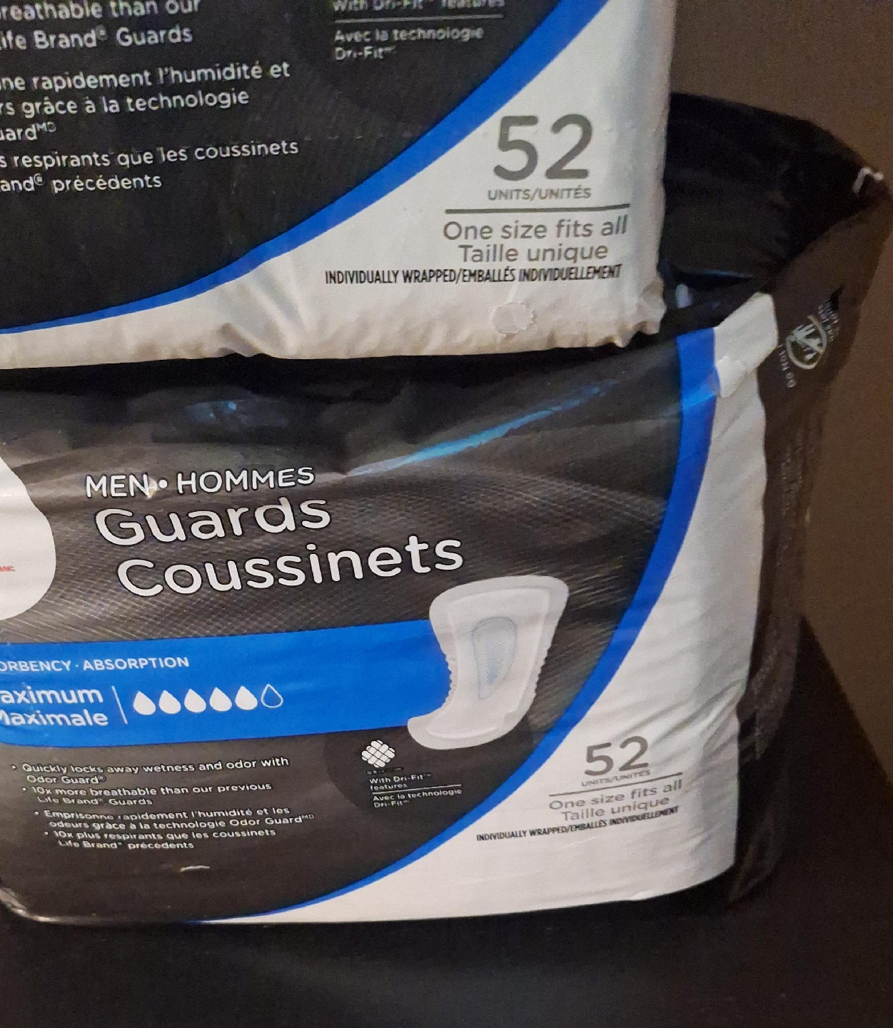 Life Brand Guards - Men's Incontinence Pads - 52 Count thumbnail