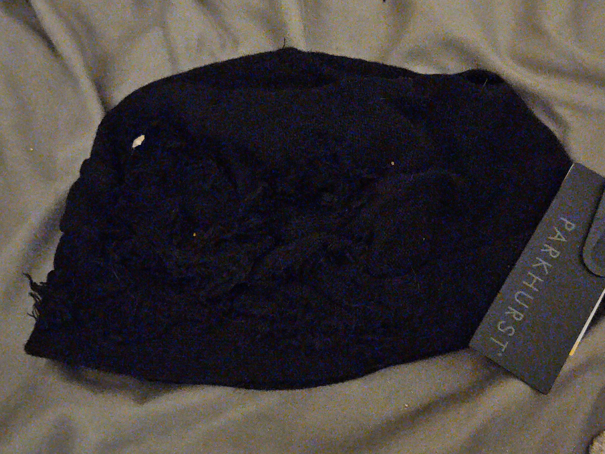 Chemo cap!!! Parkhurst Butterfly Pull-On Black Beanie image indicator(2)