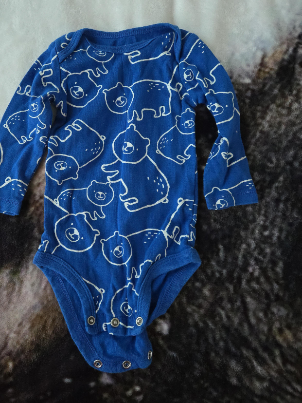 Carter's Blue Bear Print Baby Onesie thumbnail
