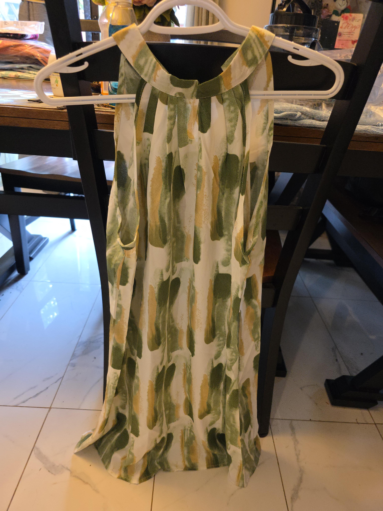 Abstract Print Halter Dress - Size L thumbnail