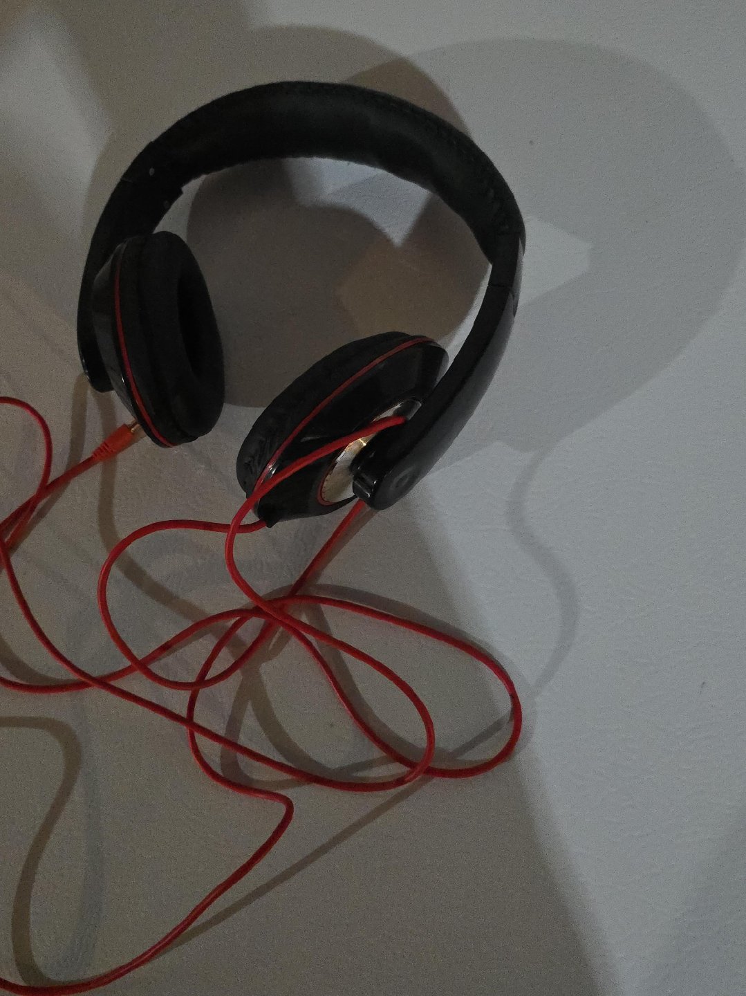 Black and Red Wired Headphones