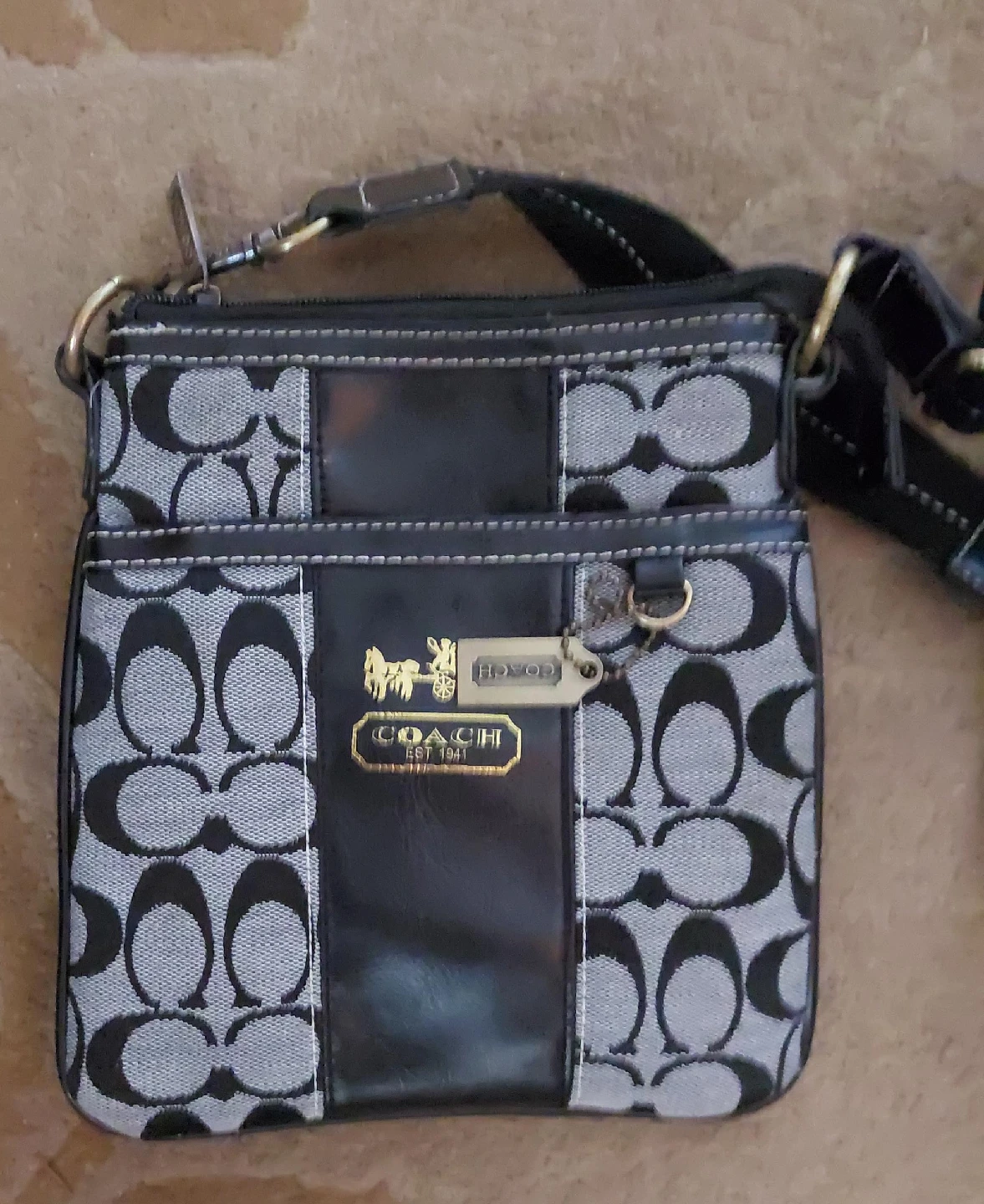Coach Crossbody Purse - Black & Grey