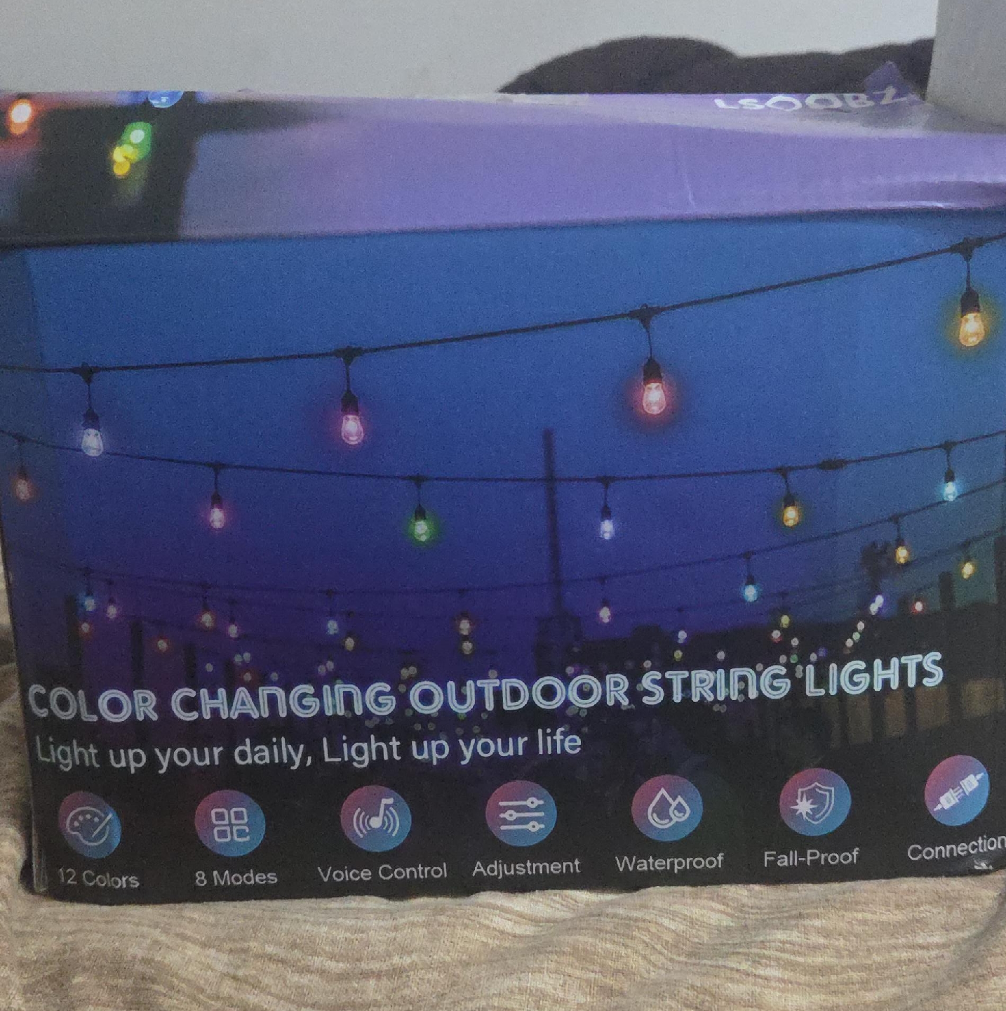 LSOOBZ RGB Colored String Lights - 48FT LED image indicator(2)