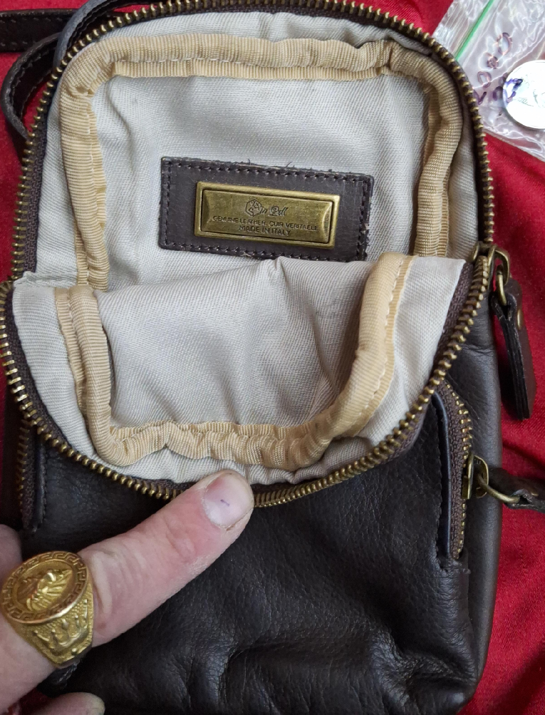 Orciani Genuine Leather Crossbody Bag