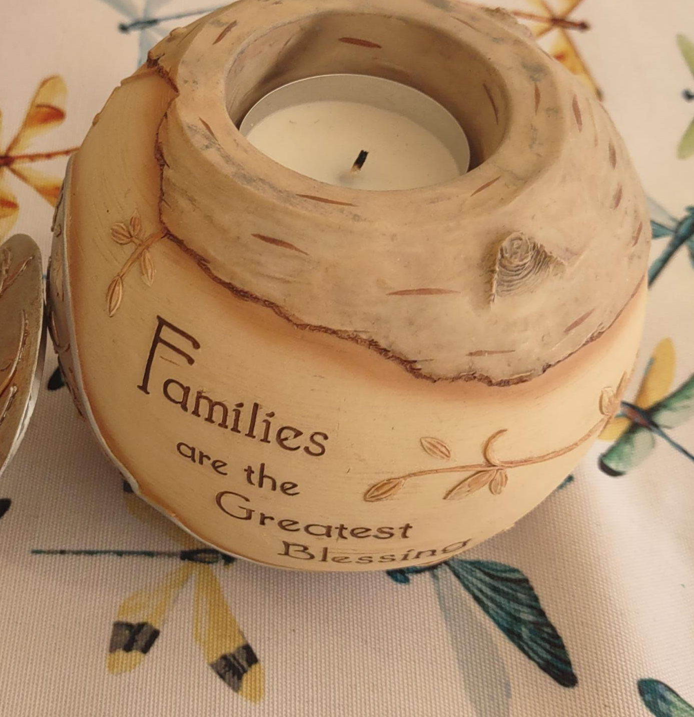 Decorative Candle Holder - 'Families are the Greatest Blessing'