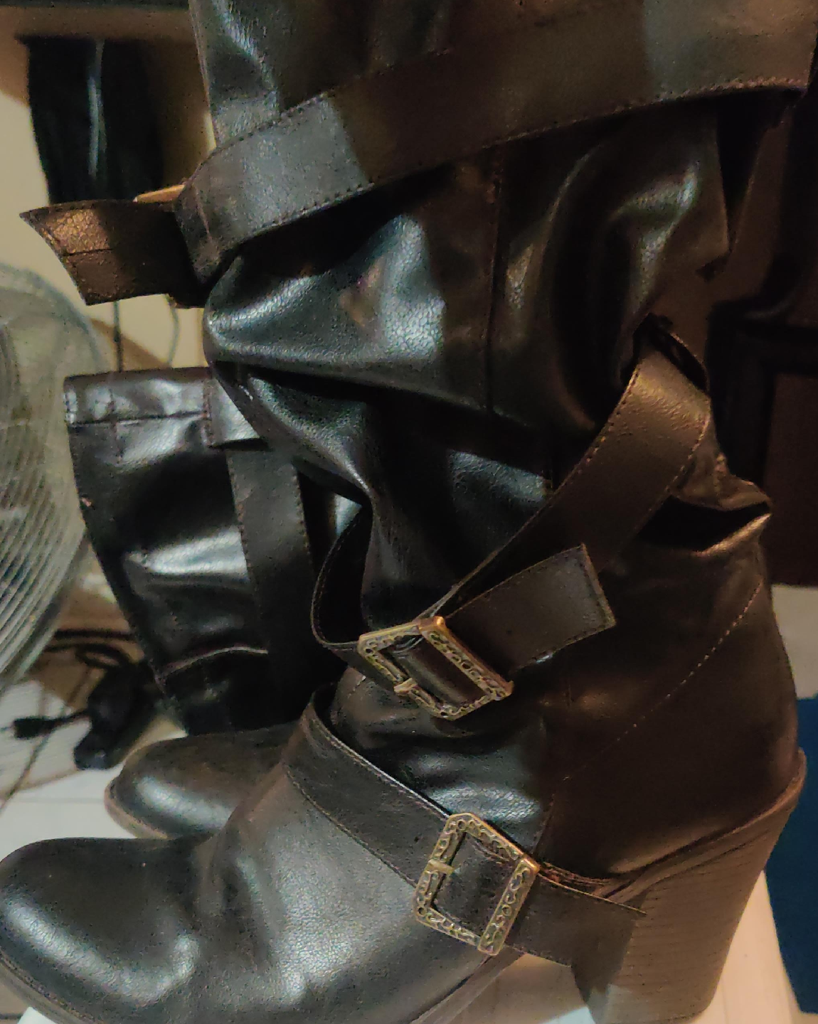 Leather Boots with Buckle Detail