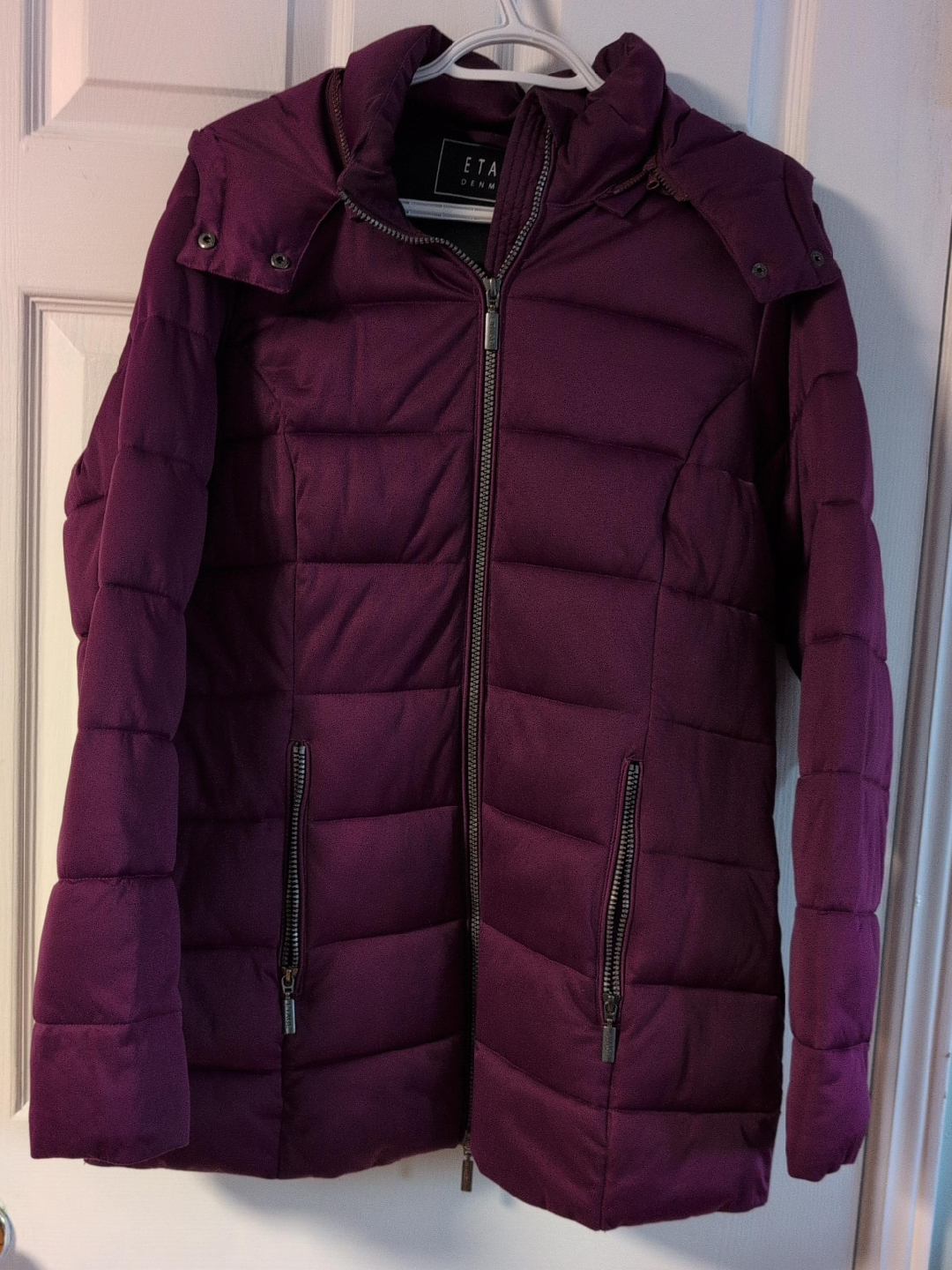 ETA Denim Puffer Jacket - Plum thumbnail