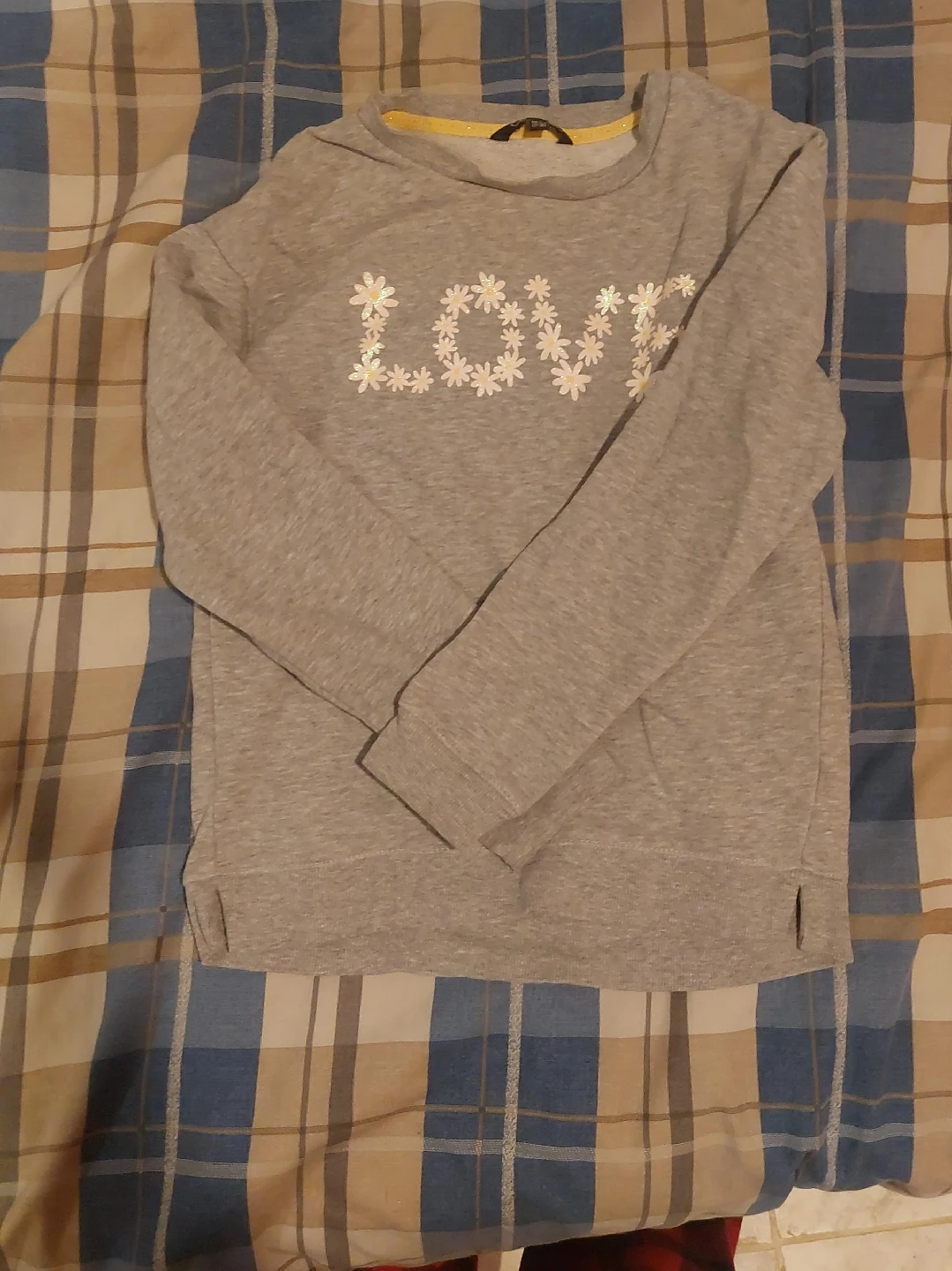 kids Grey 'Love' Long Sleeve Top thumbnail