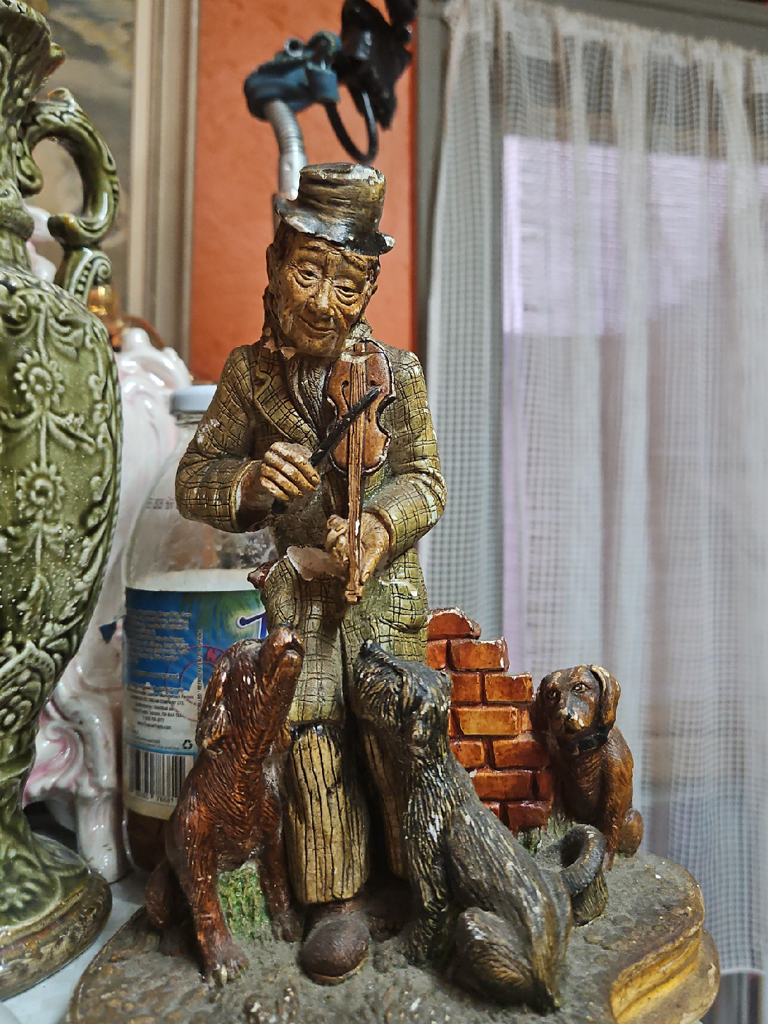 Vintage Man Playing Violin with Dogs Figurine thumbnail