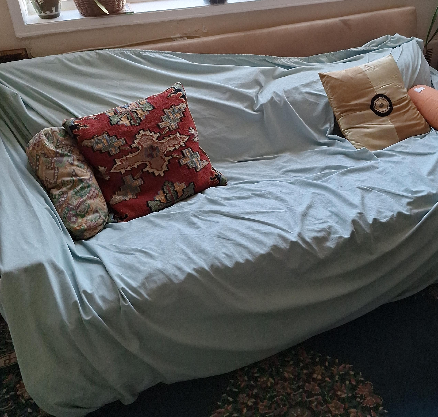 Comfortable Sofa with Pillows