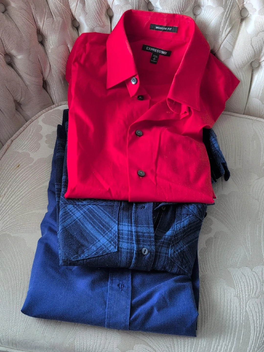 Express 1MX Red Dress Shirt - Size S thumbnail