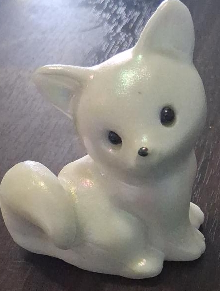 Cute White Ceramic Fox Figurine thumbnail