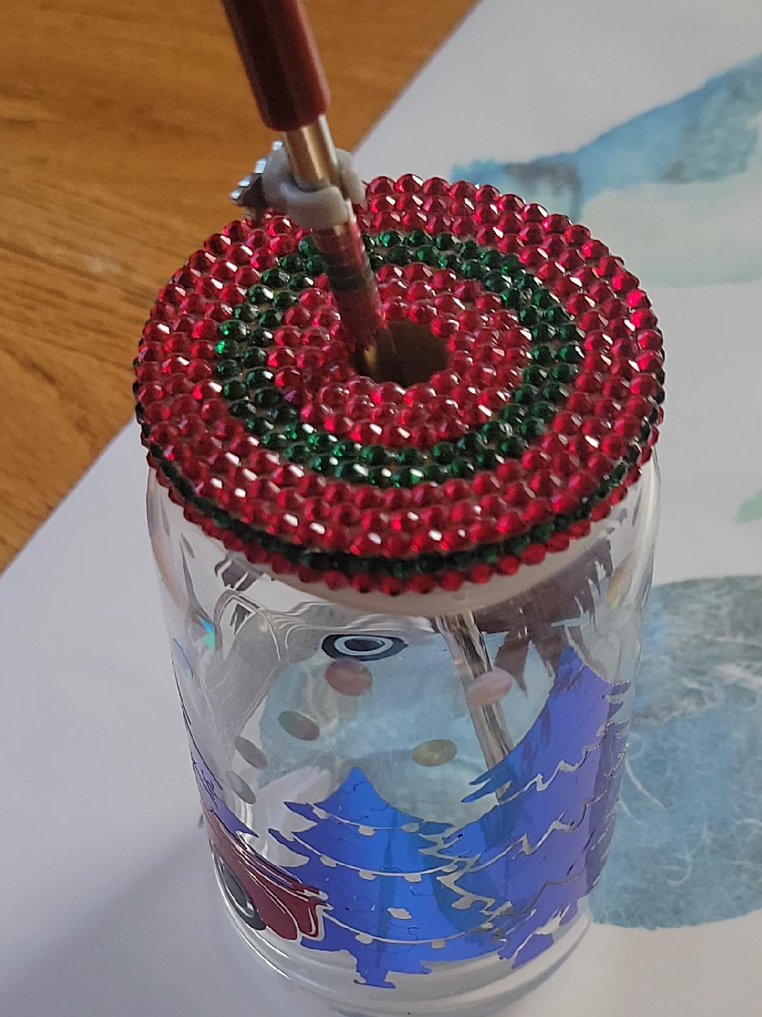 Christmas Tree Tumbler with Straw thumbnail