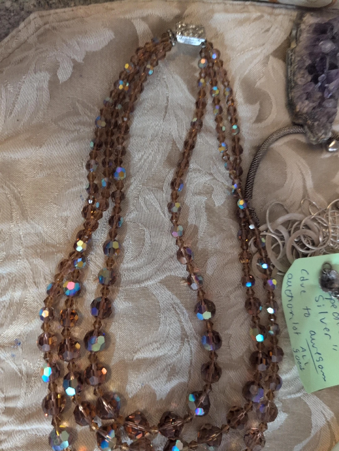 Brown Beaded Aurora Borealis Necklace