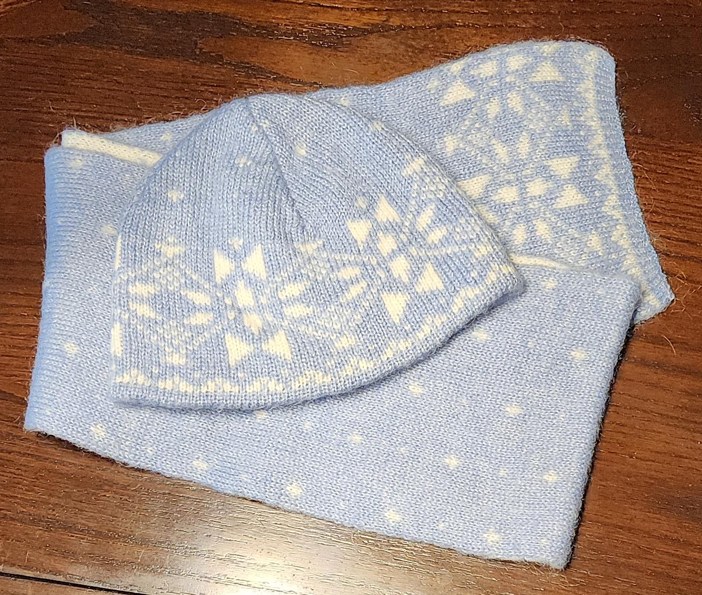 Baby Blue Knit Hat and Scarf Set