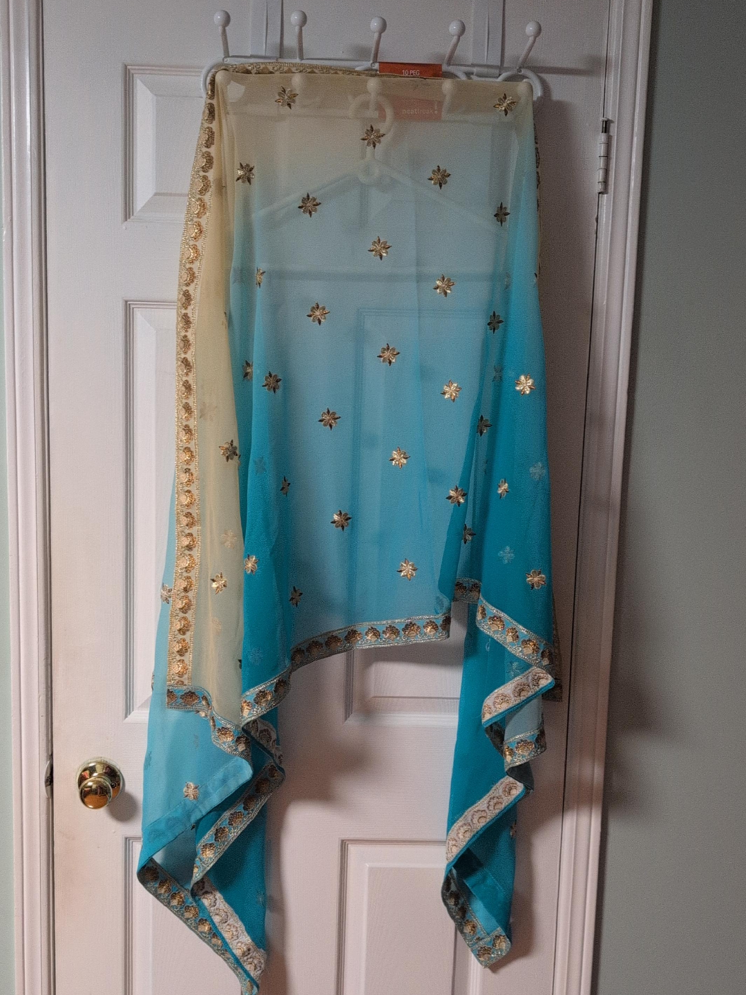 Ombre Blue & Gold Dupatta Scarf