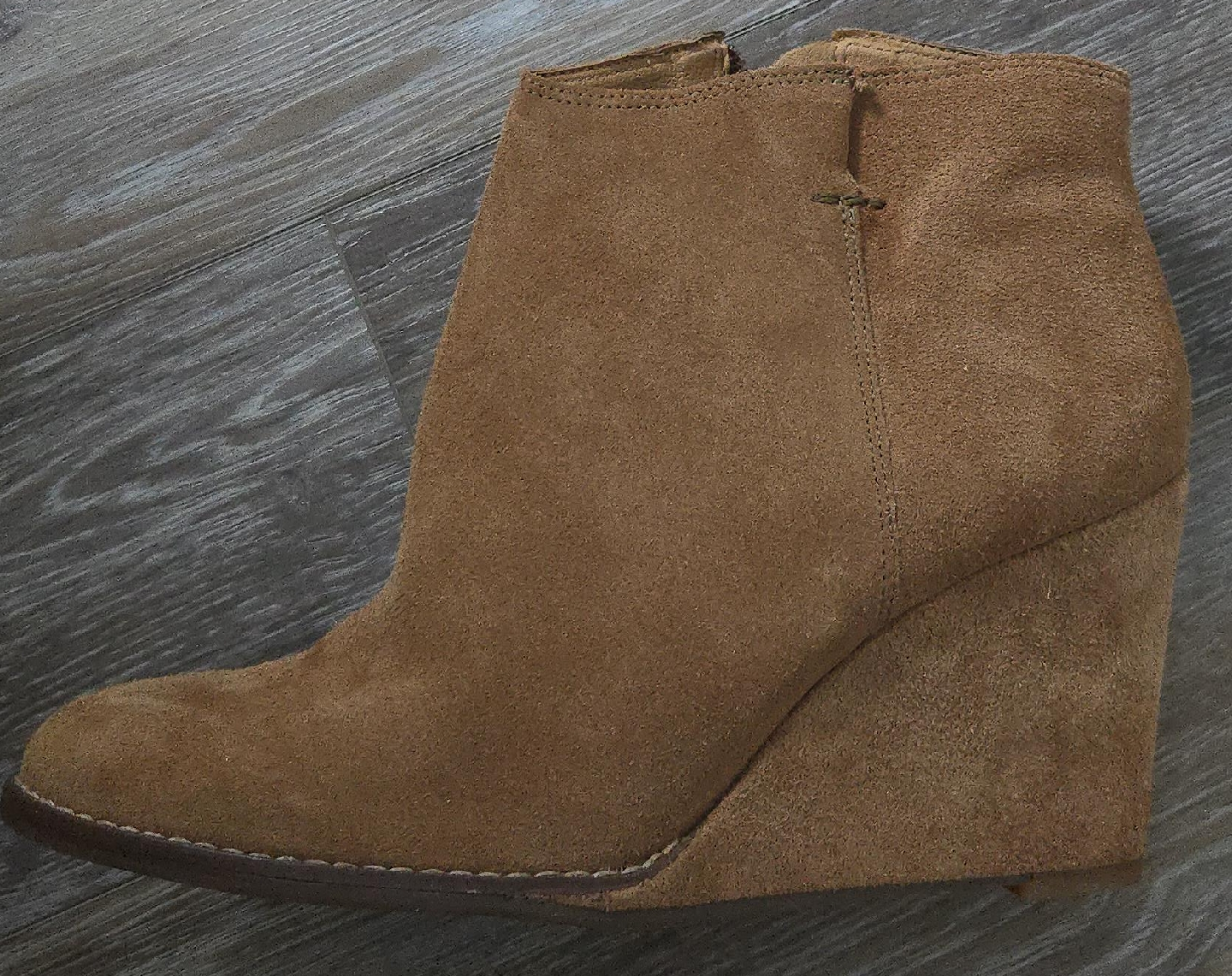 Lucky Brand Brown Suede Wedge Booties - Size 8 - photo 2