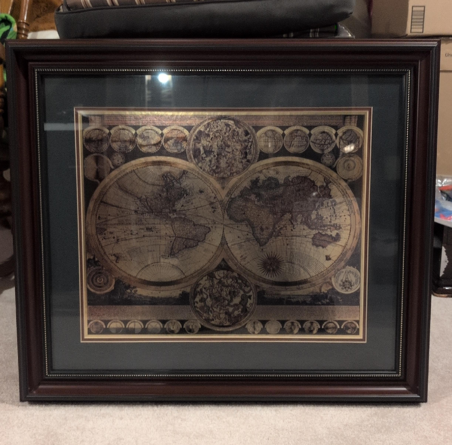 Framed World Map Wall Art thumbnail