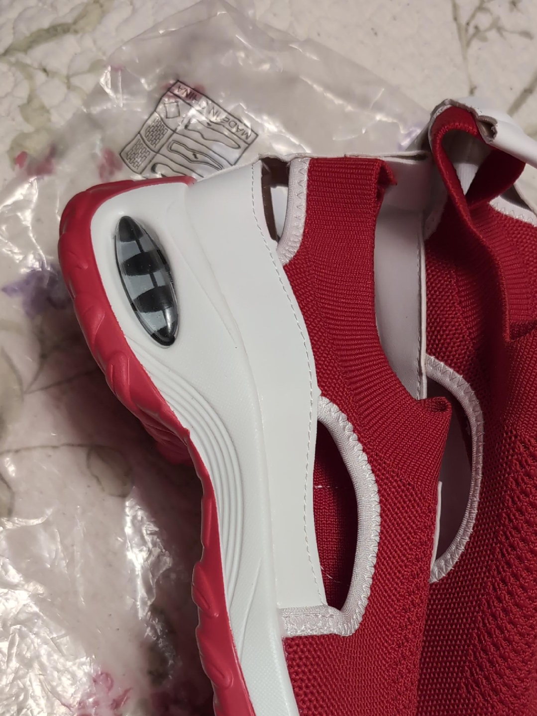 Red & White Slip-On Sneakers thumbnail