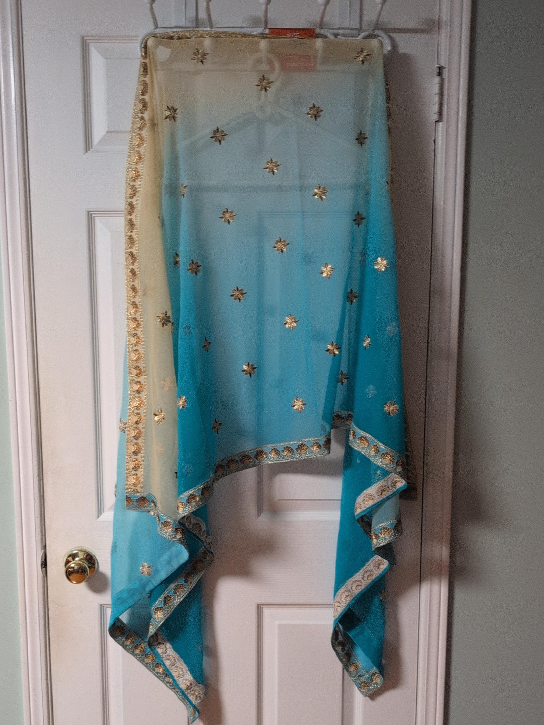 Ombre Blue and Gold Dupatta thumbnail