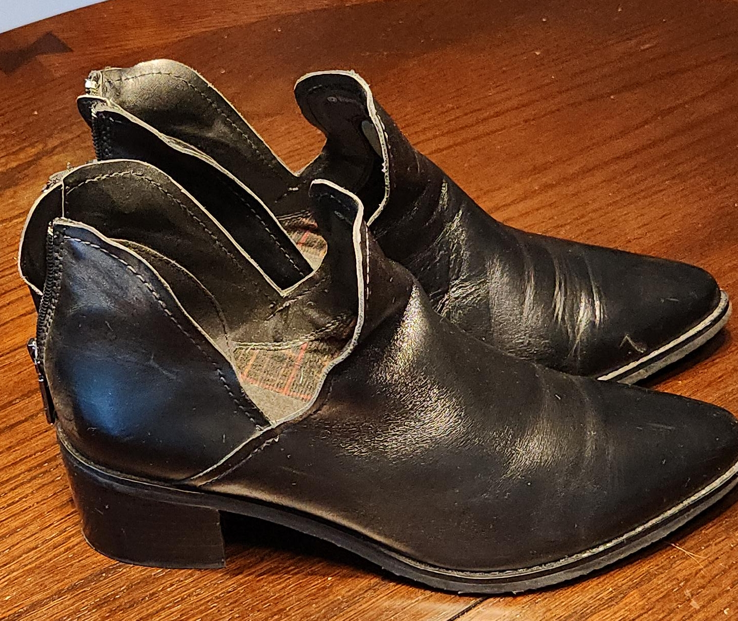 Black Leather Ankle Boots