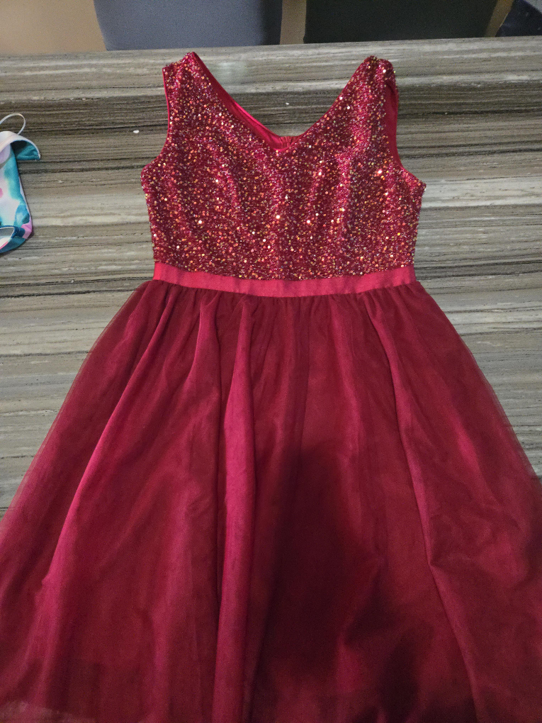 Red Sequin Top Tulle Dress thumbnail