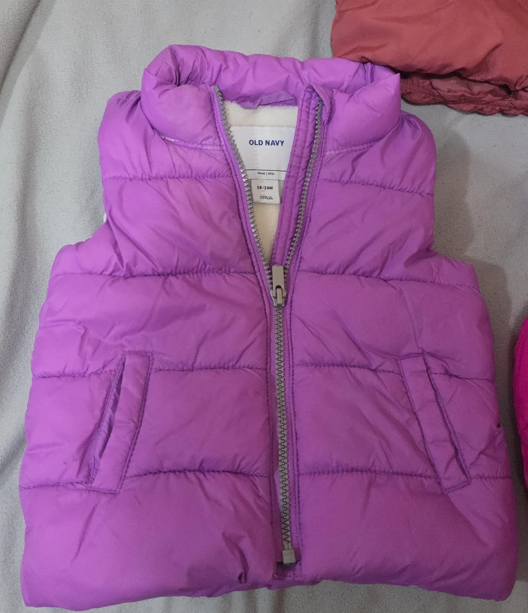 Old Navy Purple Puffer Vest (18-24M) thumbnail