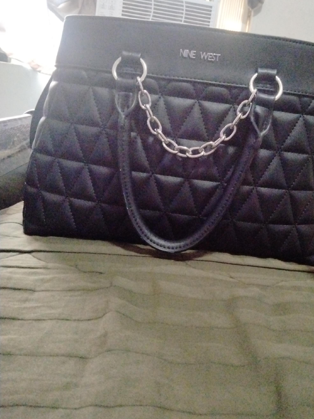 Nine West Black Quilted Handbag thumbnail