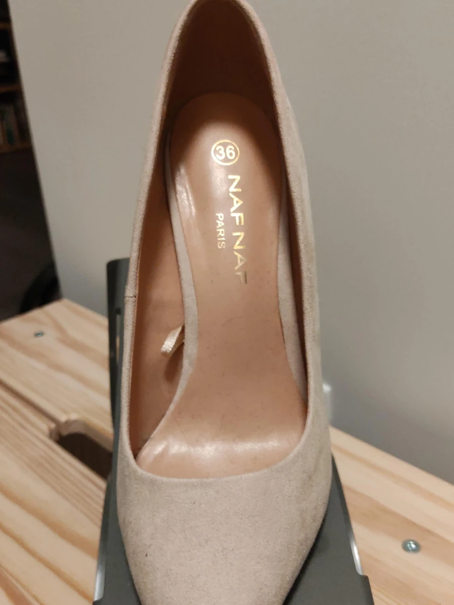 Naf Naf Paris Beige Heels - Size 6 thumbnail