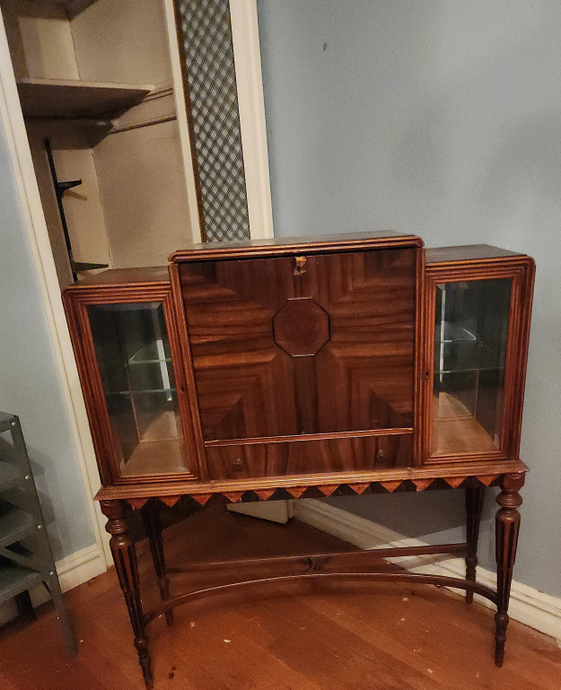 Antique Wood Liquor Cabinet thumbnail