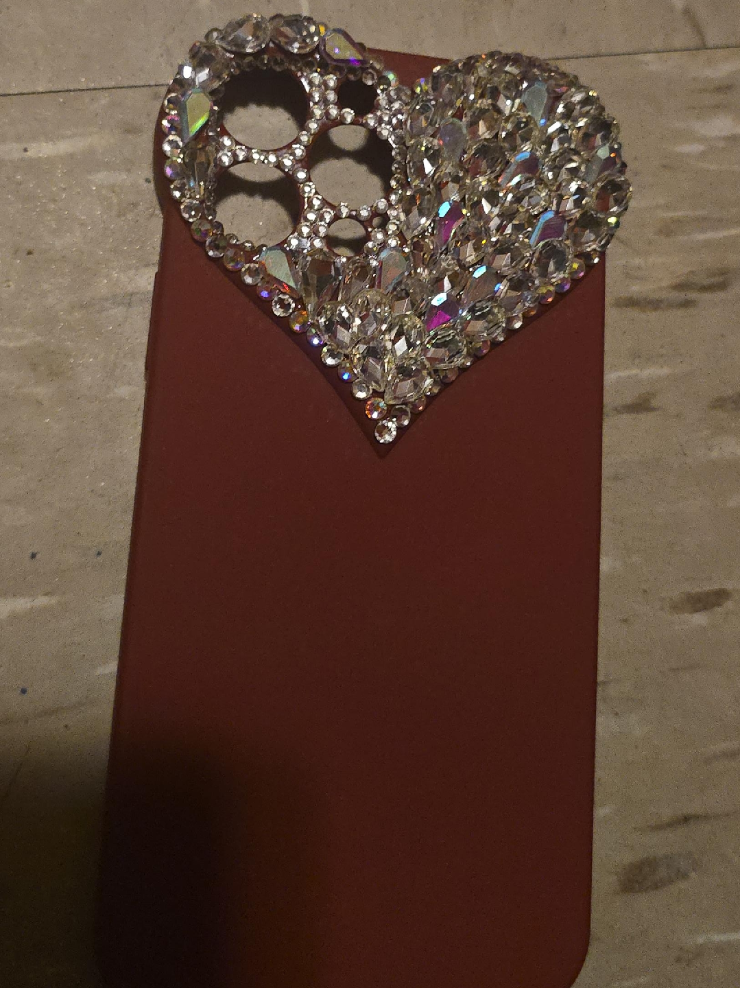 Rhinestone Heart iPhone Case - Red thumbnail