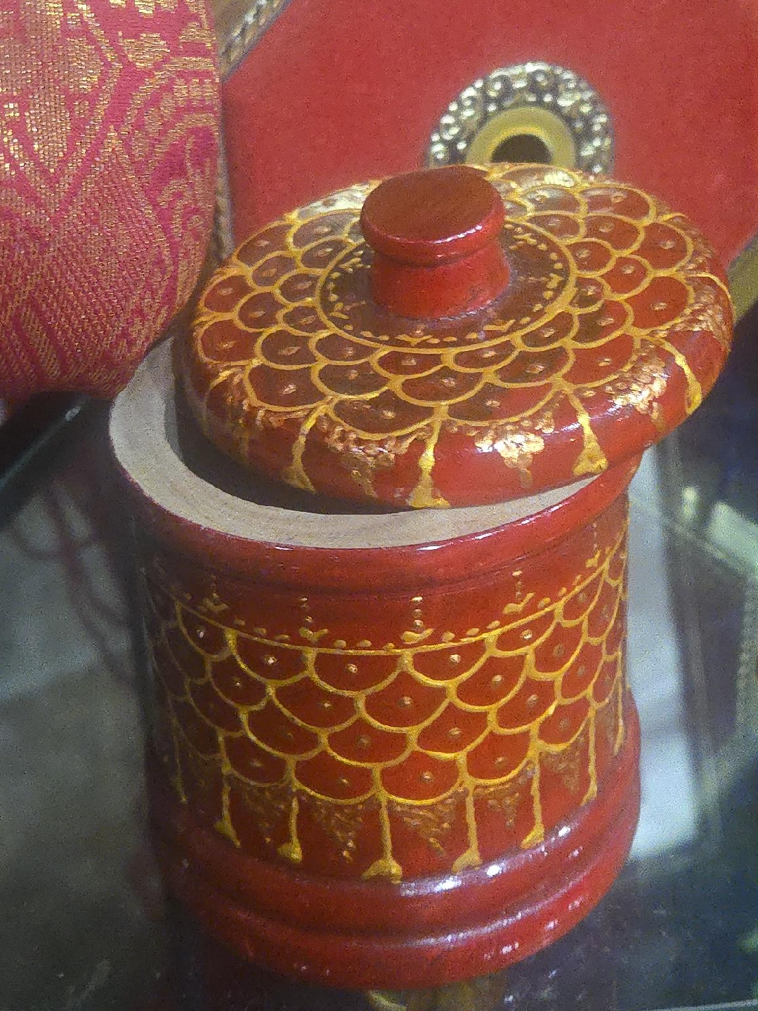 wooden Tibetan hand painted jar image indicator(1)