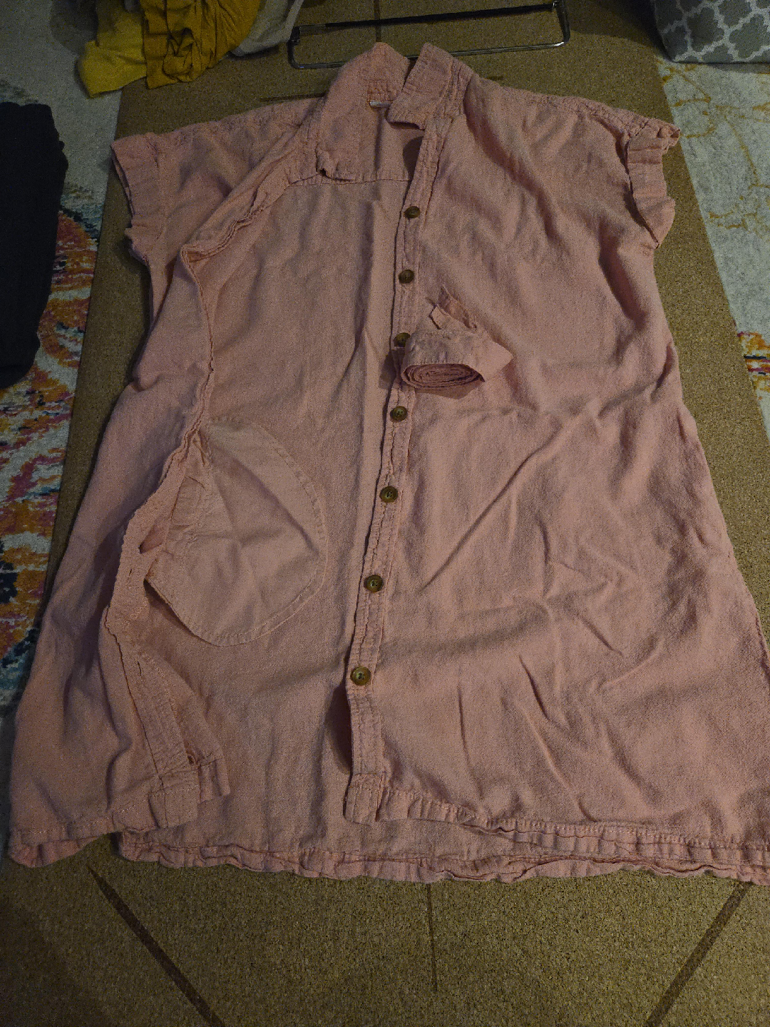 Pink Short Sleeve shirt dress thumbnail