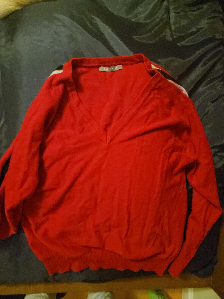 Grey Skier Red V-Neck Sweater image indicator(1)