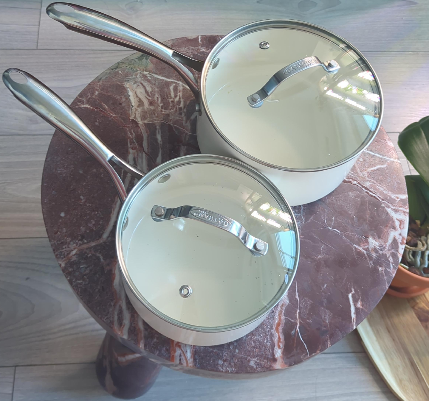 Gotham Steel Pots with Lids - Set of 2 (6.5 inch & 7 inch) #free thumbnail