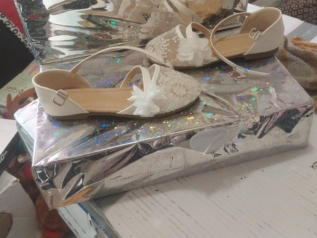 White Flower Girl Shoes