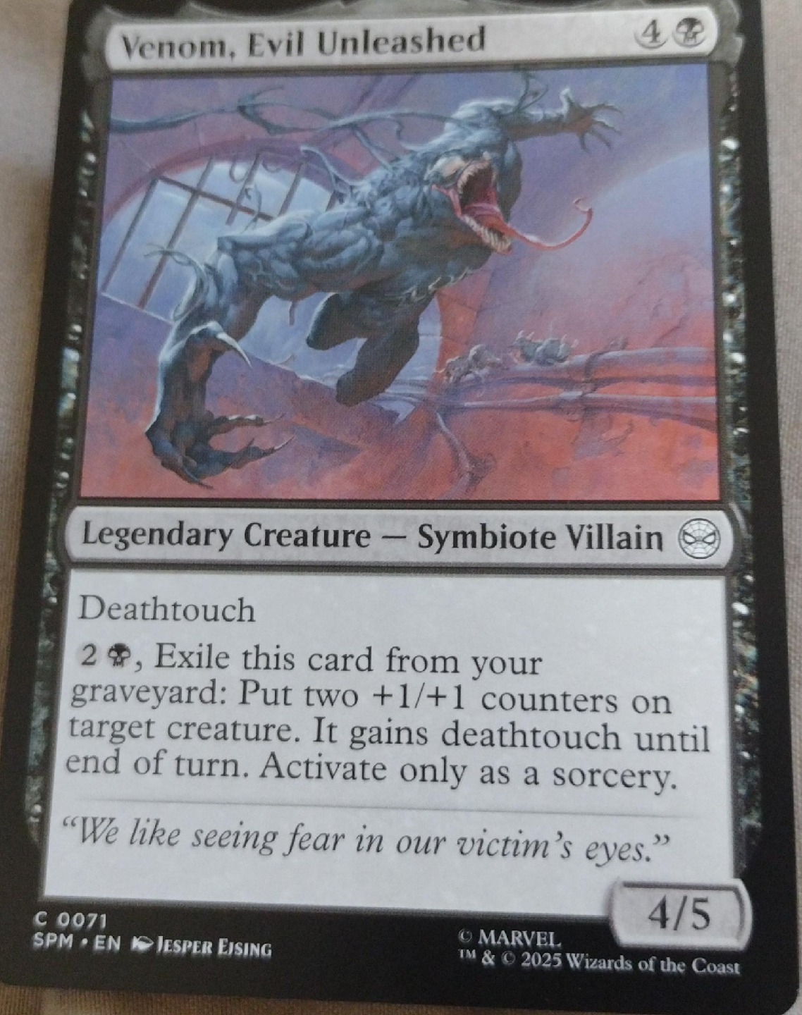Venom, Evil Unleashed Magic: The Gathering Card thumbnail