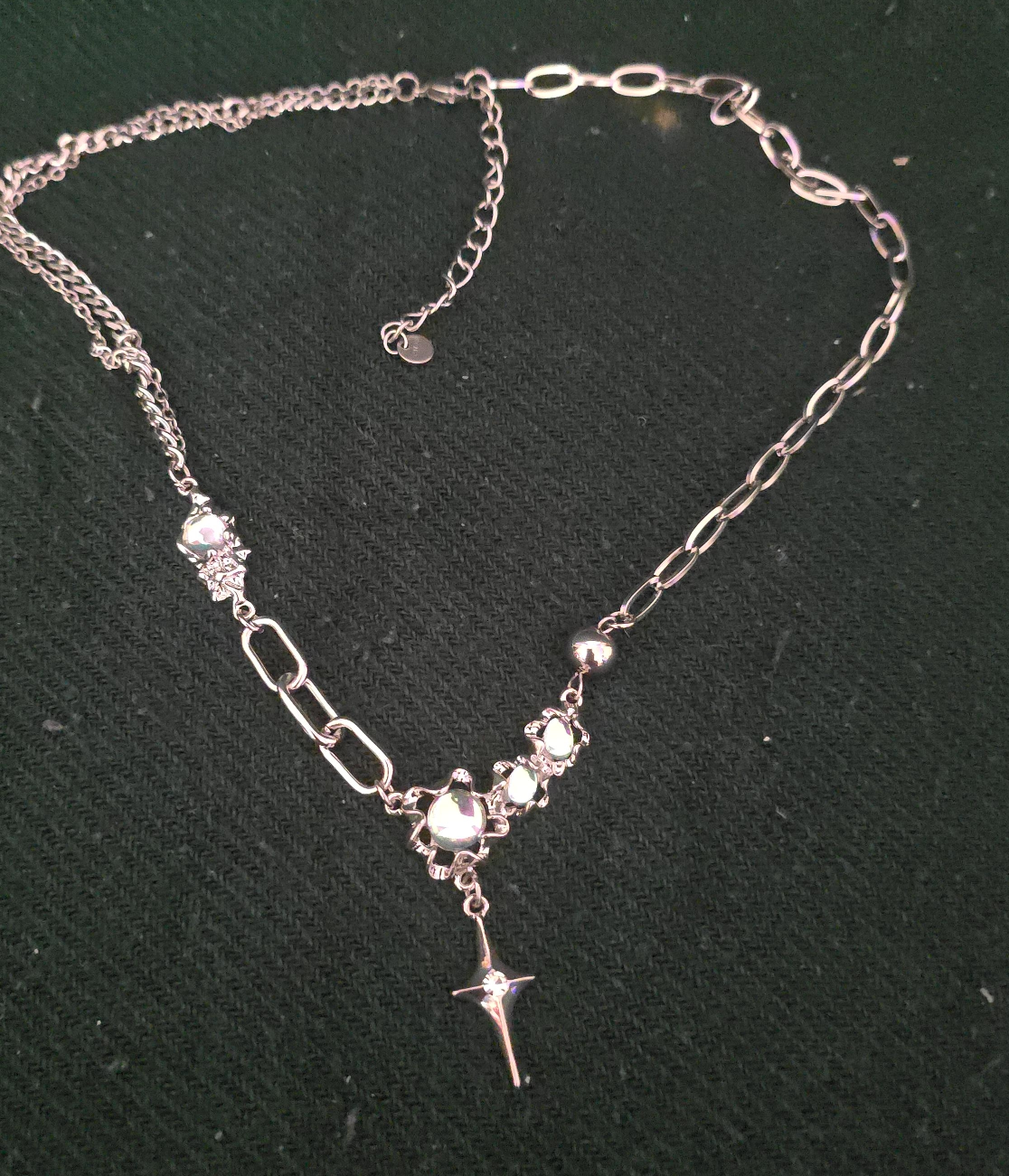 Silver Tone Star Pendant Necklace - S925 thumbnail