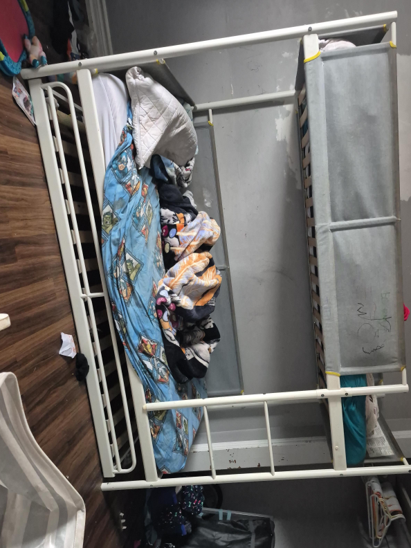 White Metal Bunk Bed Frame thumbnail