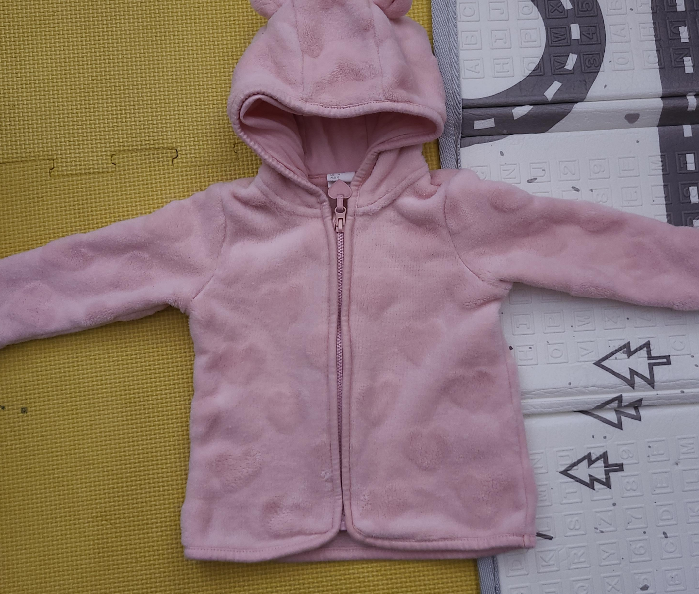 Pink Bear Ear Hoodie, Size 1-1.5 Years thumbnail