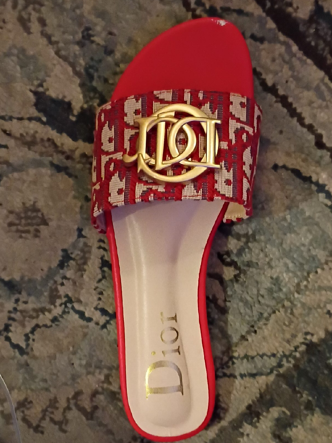 Dior Red Slide Sandal thumbnail