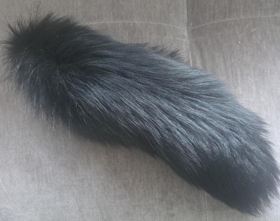 🥕Black Faux Fur Tail [Halloween Themed Accessory] thumbnail