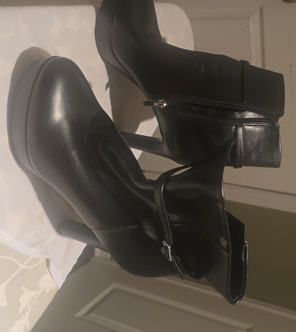 Black Platform Heel Ankle Boots thumbnail