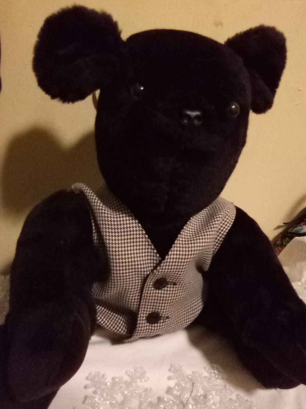 Black Bear Plush Toy with Vest thumbnail