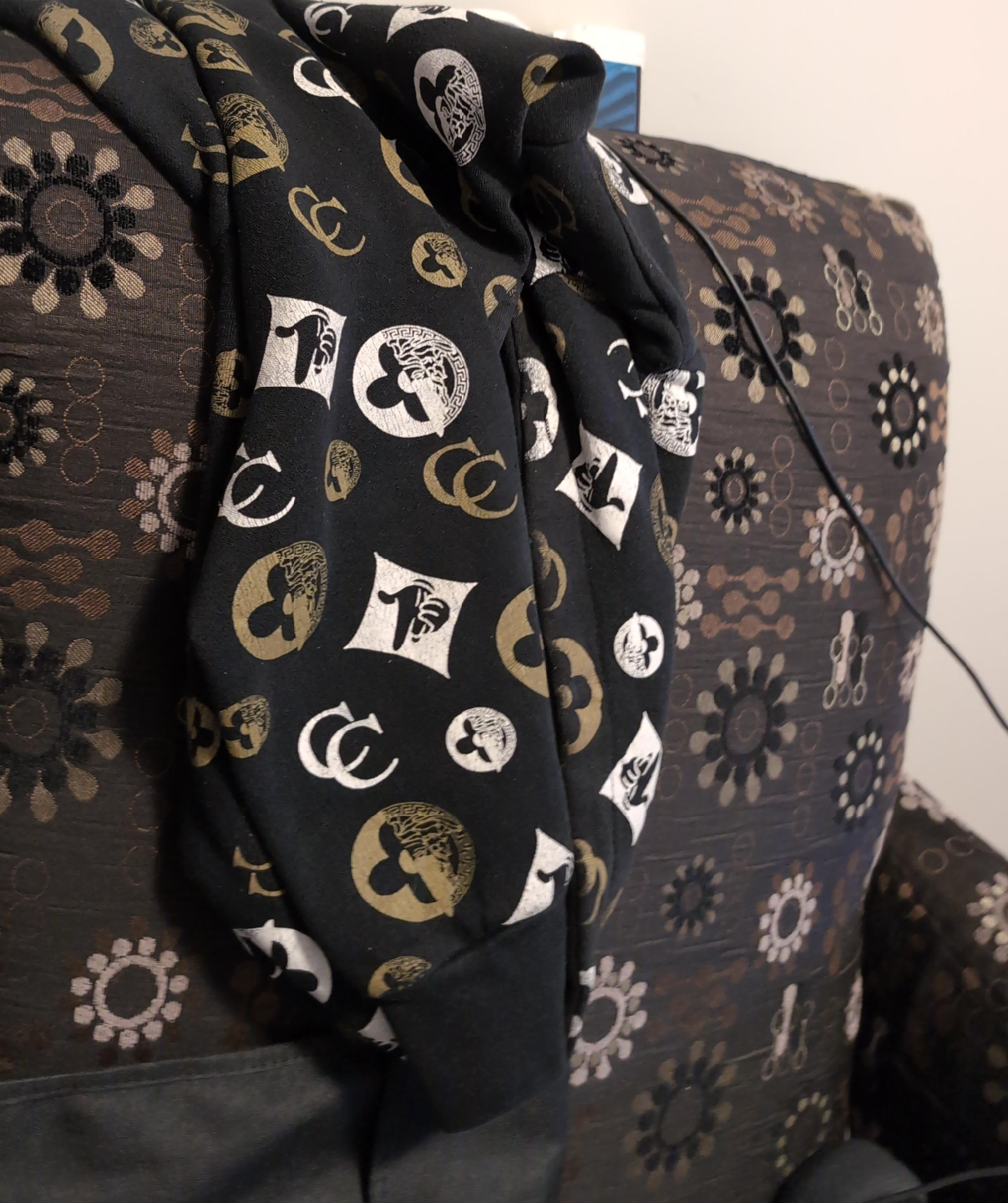 CC Club Black Patterned Hoodie thumbnail