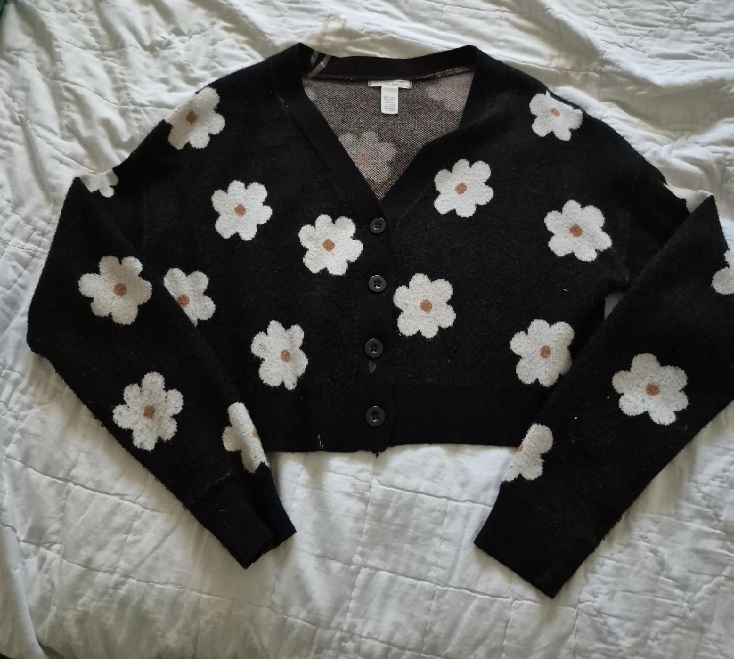 Garage Black Floral Cardigan
