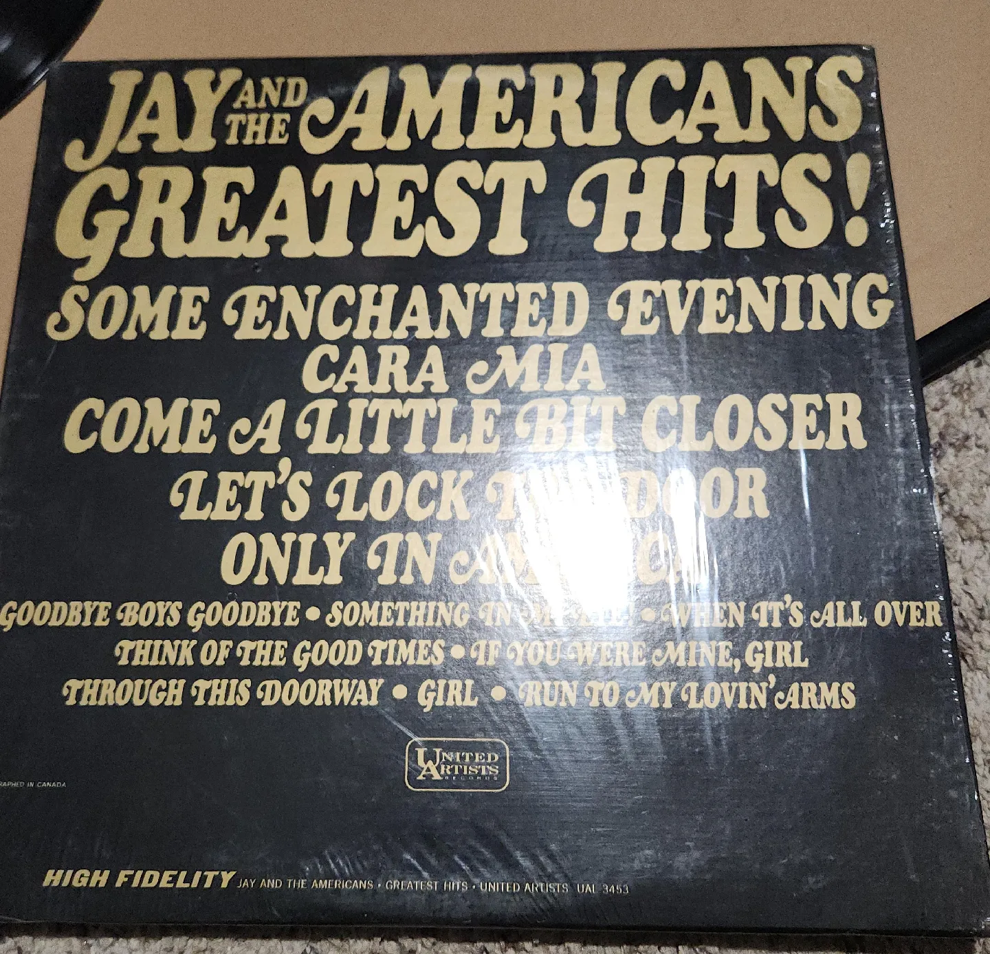 Jay and The Americans Greatest Hits Vinyl Record