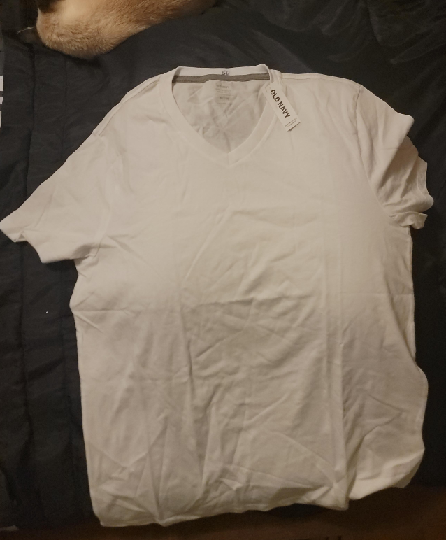 New Old Navy White V-Neck T-Shirt image indicator(1)